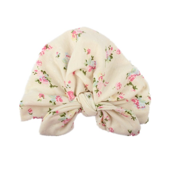 Other - Cute Baby Beanie Hat – White Pink Floral